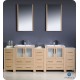 Blossom V8001-84S-01 Sydney 84 Inch Double Sink Modern Vanity with Side Cabinet