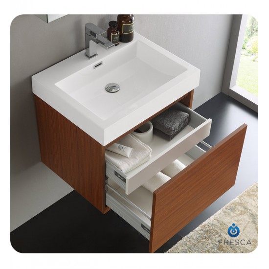 Fresca FCB8006TK Nano 24" Teak Modern Bathroom Cabinet