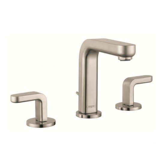 Hansgrohe 31067 Metris S 5 1/8" Double Handle Widespread/Deck Mounted Bathroom Faucet with Pop-Up Assembly