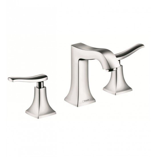 Hansgrohe 31073 Metris C 5" Widespread/Deck Mounted Double Lever Handle Bathroom Faucet with Pop-Up Assembly