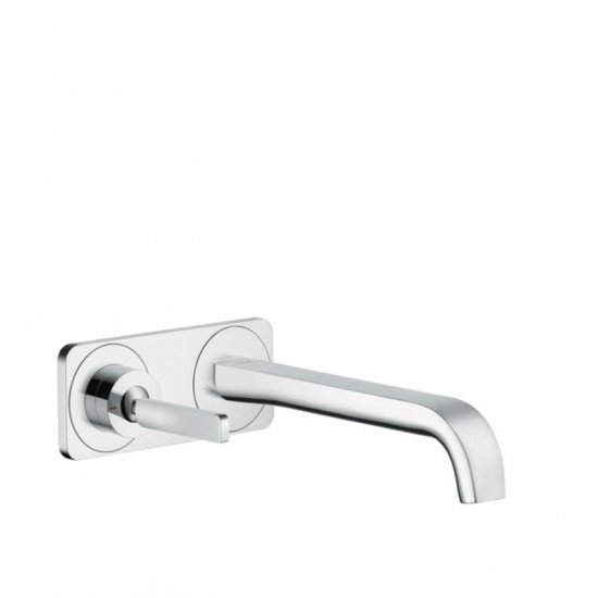 Hansgrohe 36114001 Axor Citterio E 9 1/8" Single Handle Wall Mount Bathroom Faucet Trim with Base Plate