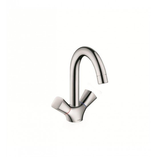 Hansgrohe 71222 Logis 150 6 1/8" Double Handle Deck Mounted Bathroom Faucet with Pop-Up Assembly