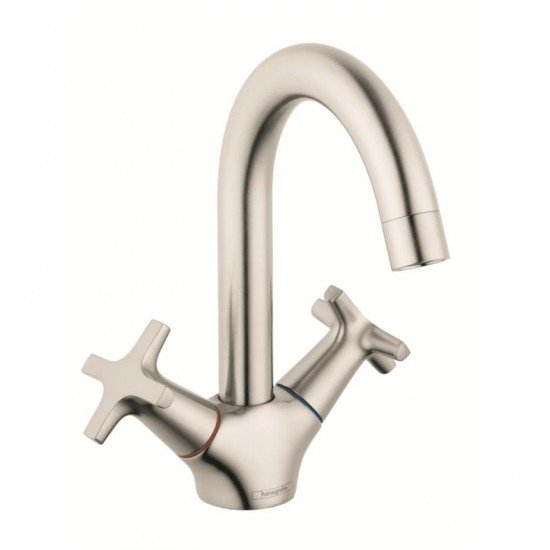 Hansgrohe 71270 Logis Classic 6 1/8" Double Handle Deck Mounted Bathroom Faucet with Pop-Up Assembly