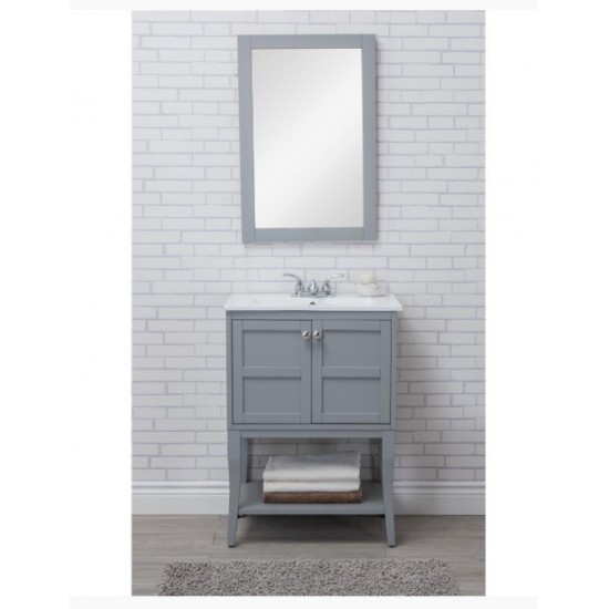 Elegant Lighting VF2101 Mason 2 Doors Cabinet 24 in. x 18 in. x 34 in. in Grey