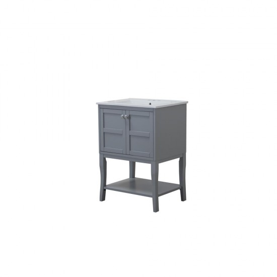 Elegant Lighting VF2101 Mason 2 Doors Cabinet 24 in. x 18 in. x 34 in. in Grey