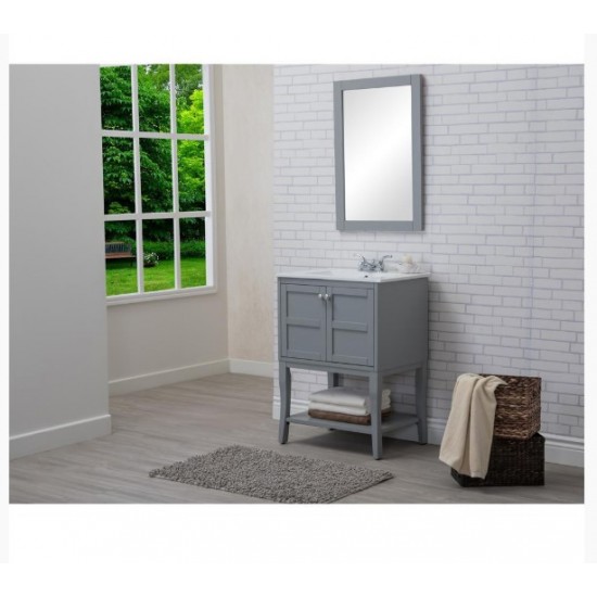 Elegant Lighting VF2101 Mason 2 Doors Cabinet 24 in. x 18 in. x 34 in. in Grey