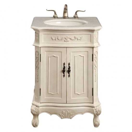 Elegant Lighting VF-1006 Vanity Cabinet 2 Door 24"x21"x35" Antique White