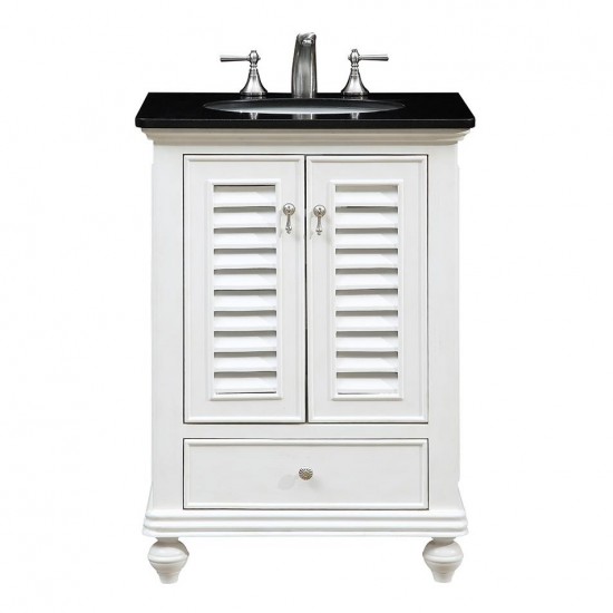 Elegant Lighting VF-1022 Northport 25" Single Bathroom Vanity set in Antique White