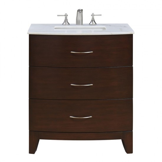 Elegant Lighting VF-1029 Bauhaus 30" Single Bathroom Vanity set in Brown