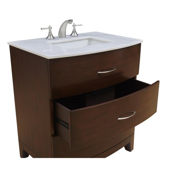 Elegant Lighting VF-1029 Bauhaus 30" Single Bathroom Vanity set in Brown