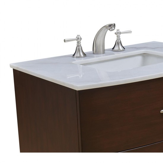 Elegant Lighting VF-1029 Bauhaus 30" Single Bathroom Vanity set in Brown