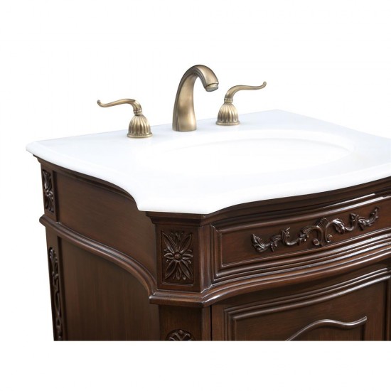 Elegant Lighting VF-1031 Berkshire 24" Single Bathroom Vanity set in Coffee