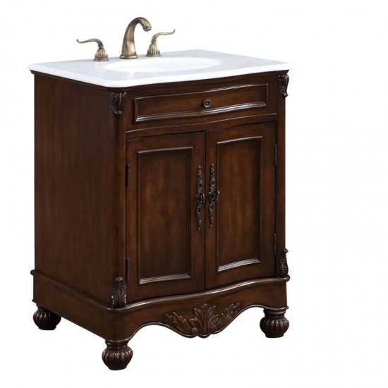 Elegant Lighting VF-1033 Windsor 27" Single Bathroom Vanity set in Teak color