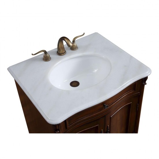 Elegant Lighting VF-1033 Windsor 27" Single Bathroom Vanity set in Teak color