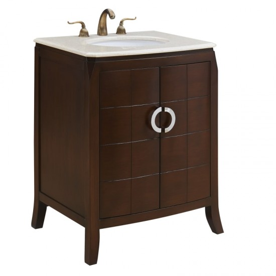 Elegant Lighting VF-1035 Nouveau 27" Single Bathroom Vanity set in Brown