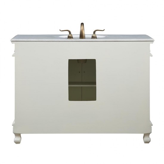 Elegant Lighting VF-1039 Bordeaux 48" Single Bathroom Vanity set in Antique White