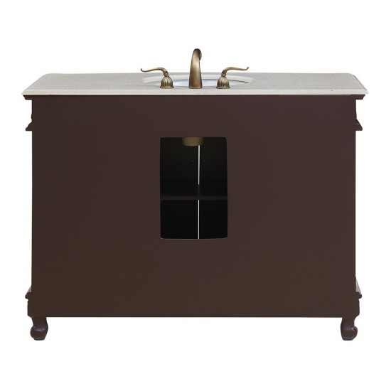 Elegant Lighting VF-1040 Bordeaux 48" Single Bathroom Vanity set in Teak color