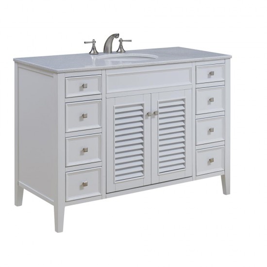 Elegant Lighting VF-1041 Cape Cod 48" Single Bathroom Vanity set in White