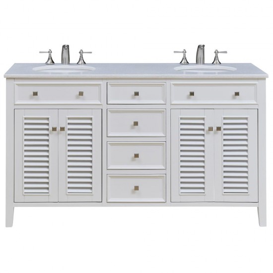 Elegant Lighting VF-1042 Cape Cod 60" Double Bathroom Vanity set in White