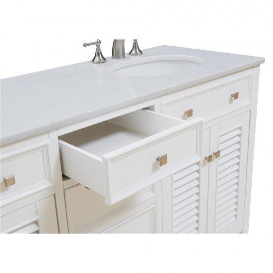 Elegant Lighting VF-1042 Cape Cod 60" Double Bathroom Vanity set in White