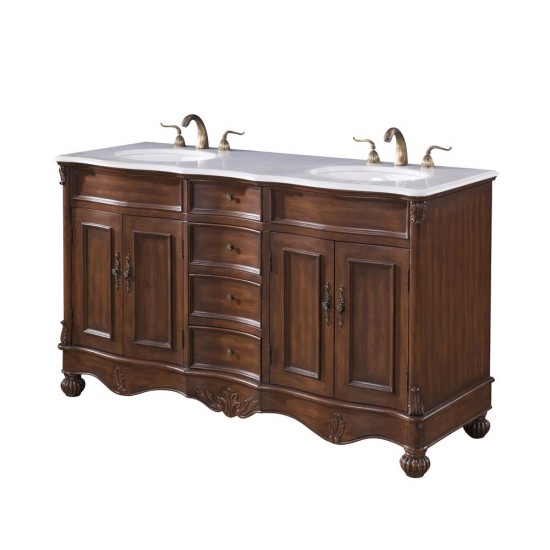 Elegant Lighting VF-1048 Windsor 60 in. Double Bathroom Vanity