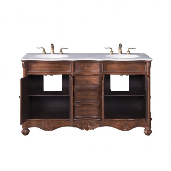 Elegant Lighting VF-1048 Windsor 60 in. Double Bathroom Vanity