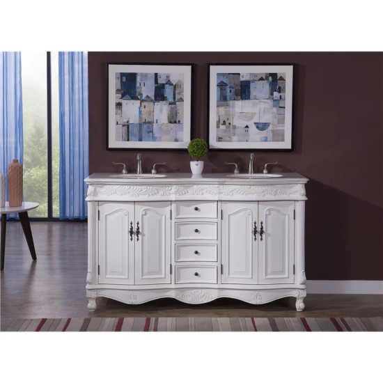 Elegant Lighting VF-1049 Windsor 60 in. Double Bathroom Vanity