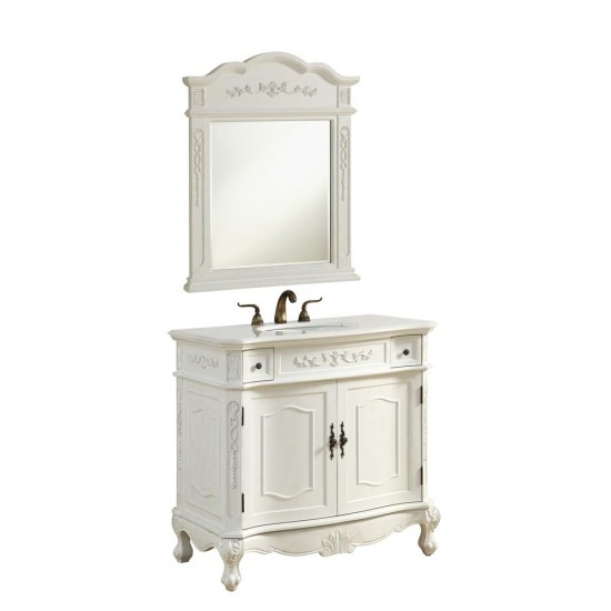 Elegant Decor VF10636AW Danville 36 in. Single Bathroom Vanity set in Antique White
