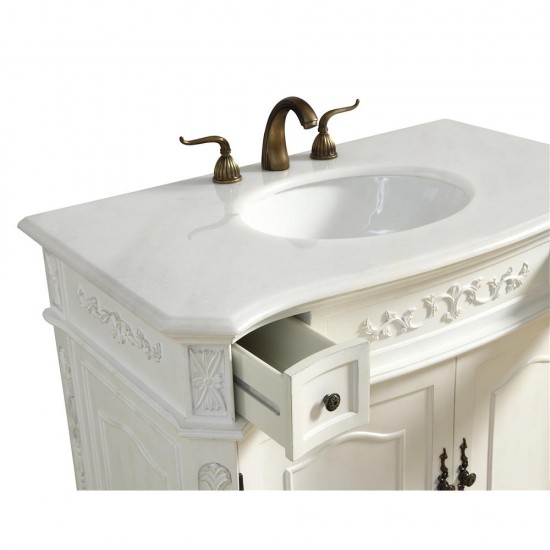 Elegant Decor VF10636AW Danville 36 in. Single Bathroom Vanity set in Antique White