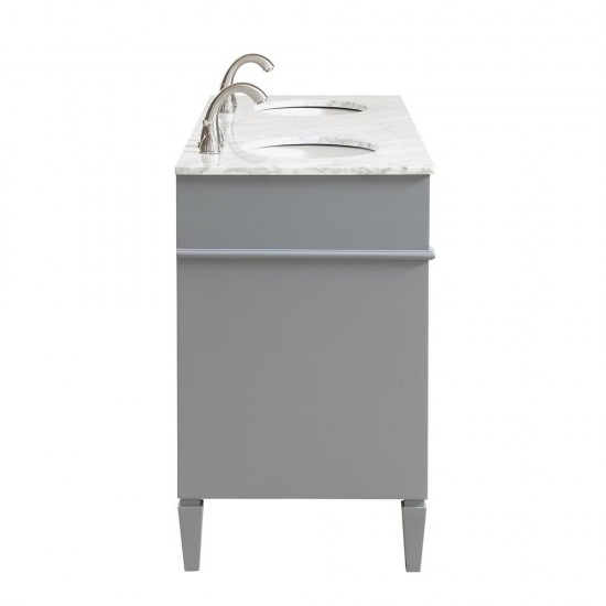 Elegant Decor VF12560DGR Park Avenue 60 in. Double Bathroom Vanity set in Grey