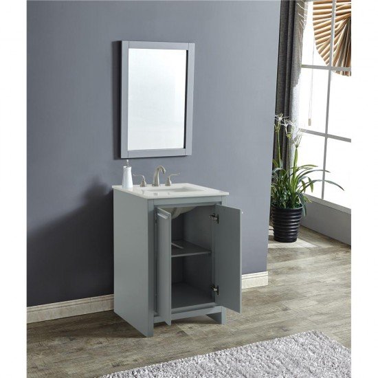 Elegant Decor VF12824GR Filipo 24 in. Single Bathroom Vanity set in Grey