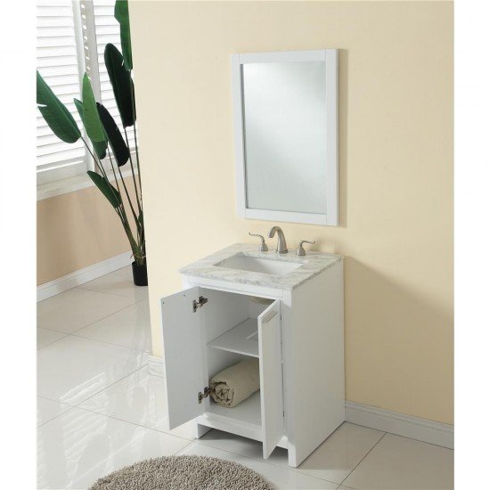 Elegant Decor VF12824WH Filipo 24 in. Single Bathroom Vanity set in White