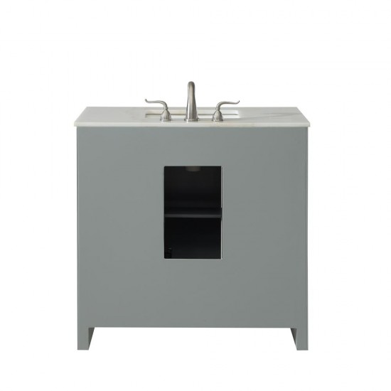 Elegant Decor VF12836GR Filipo 36 in. Single Bathroom Vanity set in Grey