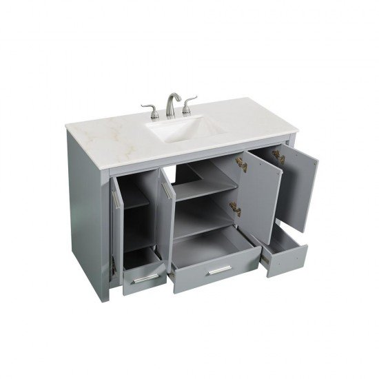 Elegant Decor VF12848GR Filipo 48 in. Single Bathroom Vanity set in Grey