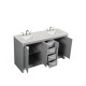 Elegant Decor VF12860DGR Filipo 60 in. Double Bathroom Vanity set in Grey