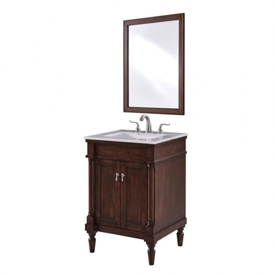 Elegant Decor VF13024WT Lexington 24 in. Single Bathroom Vanity set in Walnut