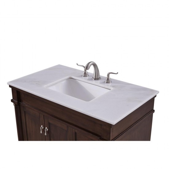 Elegant Decor VF13036WT Lexington 36 in. Single Bathroom Vanity set in Walnut