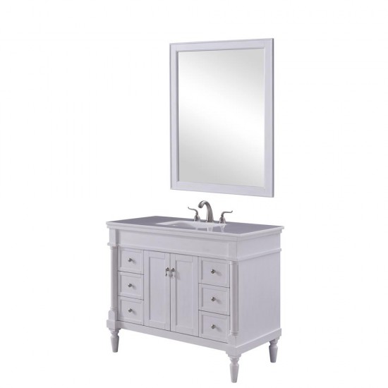 Elegant Decor VF13042AW Lexington 42 in. Single Bathroom Vanity set in Antique White