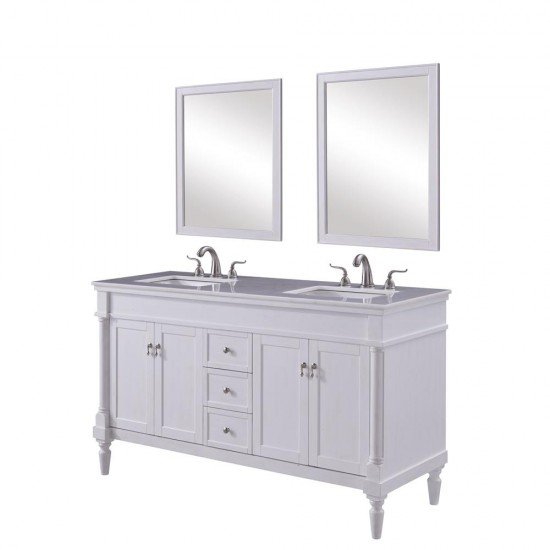 Elegant Decor VF13060DAW Lexington 60 in. Single Bathroom Vanity set in Antique White