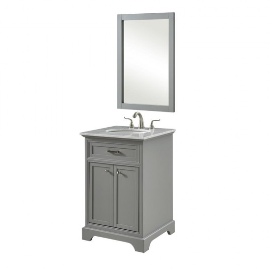 Elegant Decor VF15024GR Americana 24 in. Single Bathroom Vanity set in Light Grey