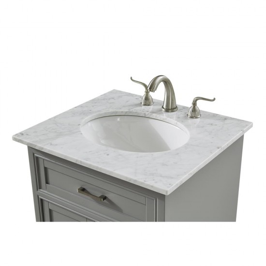Elegant Decor VF15024GR Americana 24 in. Single Bathroom Vanity set in Light Grey