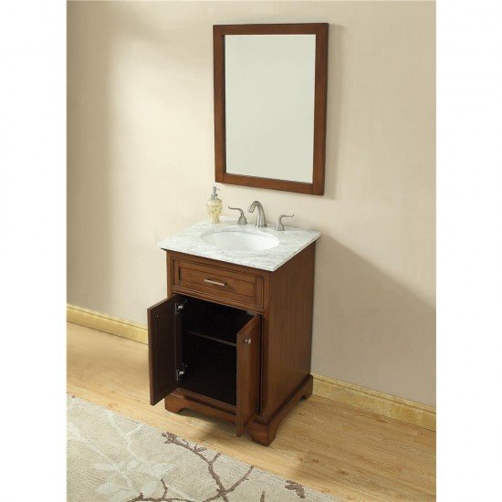 Elegant Decor VF15024TK Americana 24 in. Single Bathroom Vanity set in Teak