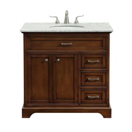 Elegant Decor VF15036TK Americana 36 in. Single Bathroom Vanity set in Teak