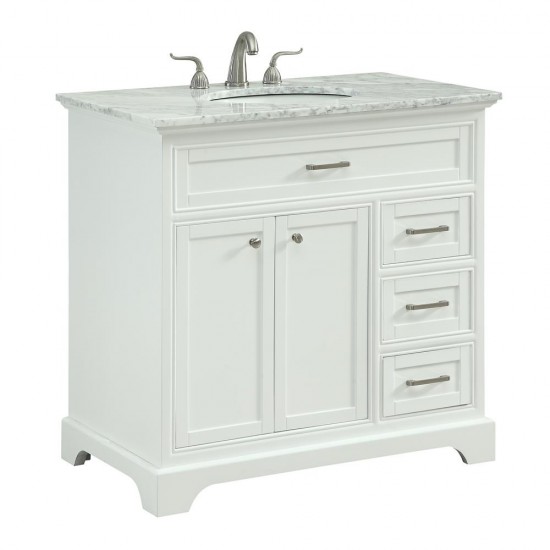 Elegant Decor VF15036WH Americana 36 in. Single Bathroom Vanity set in White