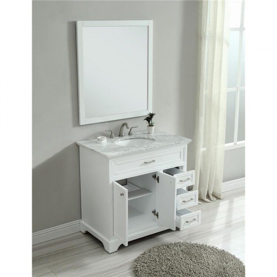 Elegant Decor VF15036WH Americana 36 in. Single Bathroom Vanity set in White