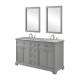 Elegant Decor VF15060DGR Americana 60 in. Double Bathroom Vanity set in Light Grey