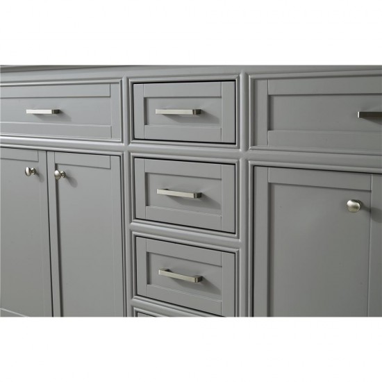 Elegant Decor VF15060DGR Americana 60 in. Double Bathroom Vanity set in Light Grey