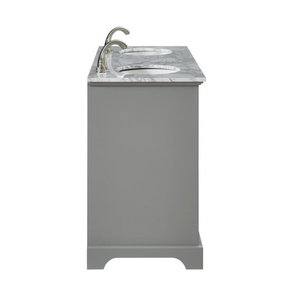 Elegant Decor VF15060DGR Americana 60 in. Double Bathroom Vanity set in Light Grey