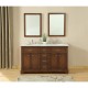 Elegant Decor VF15060DTK Americana 60 in. Double Bathroom Vanity set in Teak