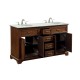 Elegant Decor VF15060DTK Americana 60 in. Double Bathroom Vanity set in Teak